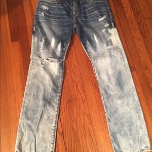 MENS TRUE RELIGION RICKY STRAIGHT JEANS 36 x 34